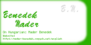 benedek mader business card